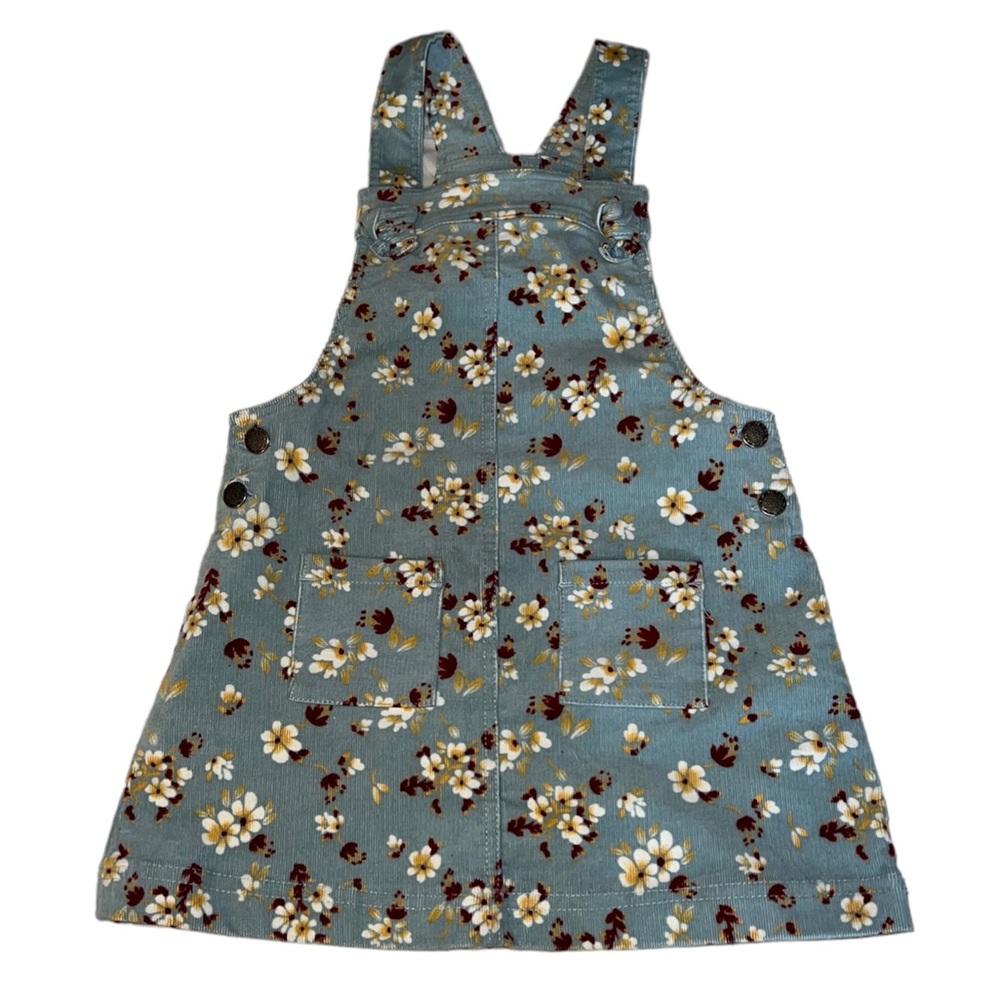 Floral toddler girl overall dress in size 3T-4T
